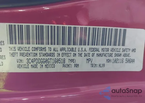 2016 Dodge Journey Crossroad Plus из США, поврежденный, VIN 3C4PDDGG0GT160518